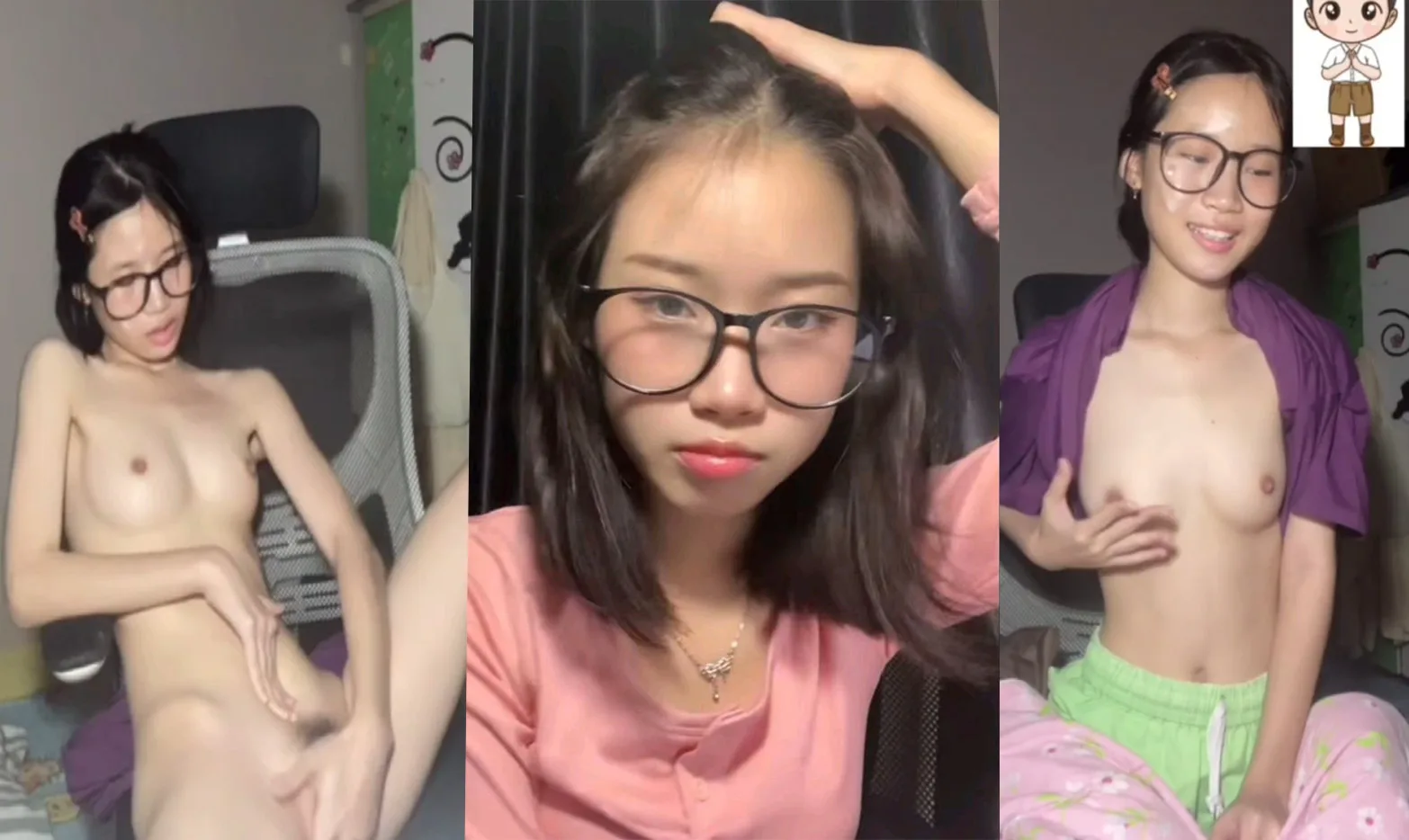 คลิปหลุดทางบ้าน สาวเนิร์ด ใส่แว่น นั่งช่วยตัวเอง เบ็ดหีติ้วรัวๆ ครางโคตรเงี่ยน ท่าทางจะเสียวหีจัด