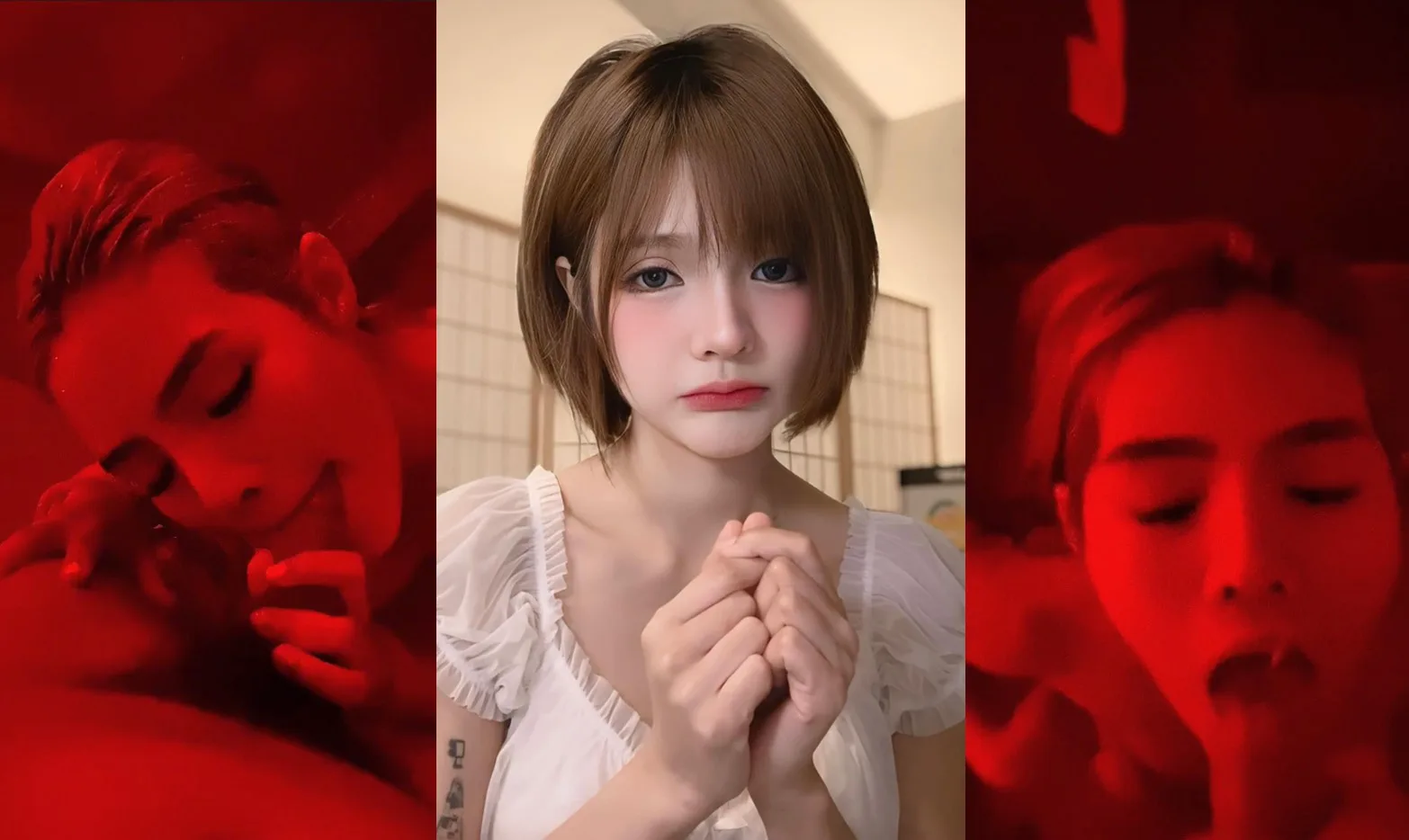 คลิปหลุด Onlyfans kaijeaw น้องไข่เจียว สาวสวยผมสั้นตัวท็อปเย็ดหีกับผัว เปิดไฟสีแดงเปลี่ยนบรรยากาศ แล้วโม๊คควยให้อย่างเสียว โดนจับซอยหีท่าหมารัวๆ แล้วชักควยมาน้ำแตกใส่ปาก